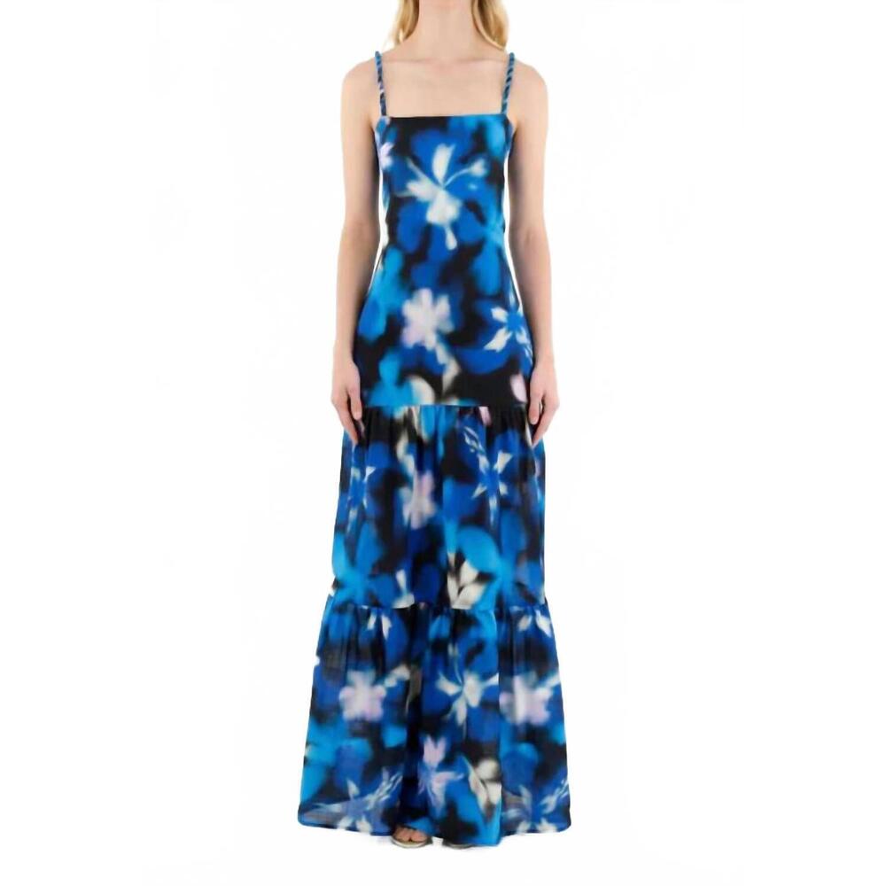 NEW ESPECIA symphony long dress with rope straps in blue